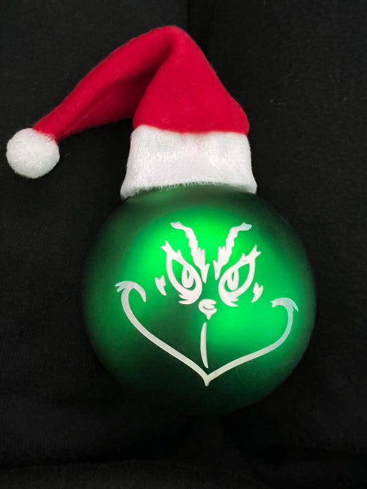 Grinch Ornament 3.1” Glass Ball