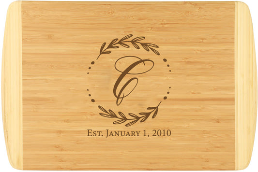 Bamboo 2-Tone Cutting Board Engraved 18" x 12"