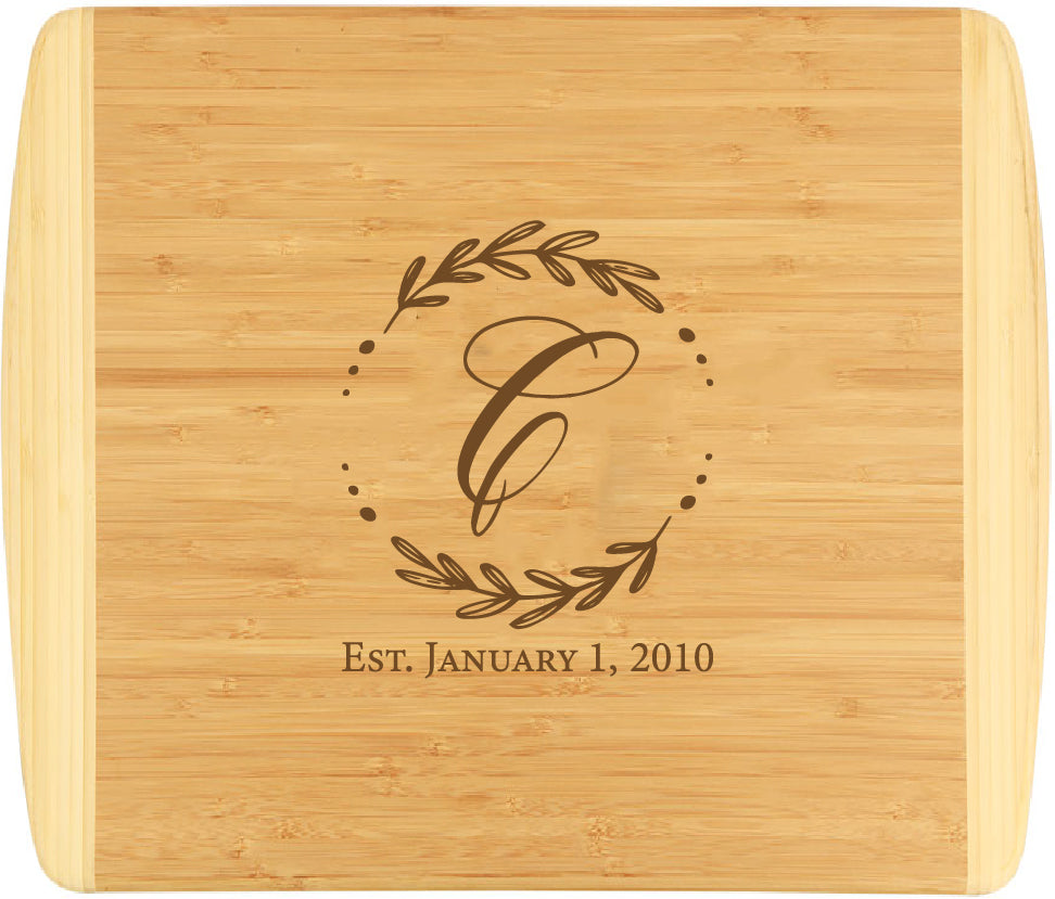 Bamboo 2-Tone Cutting Board Engraved 13-1/2" x 11-1/2"