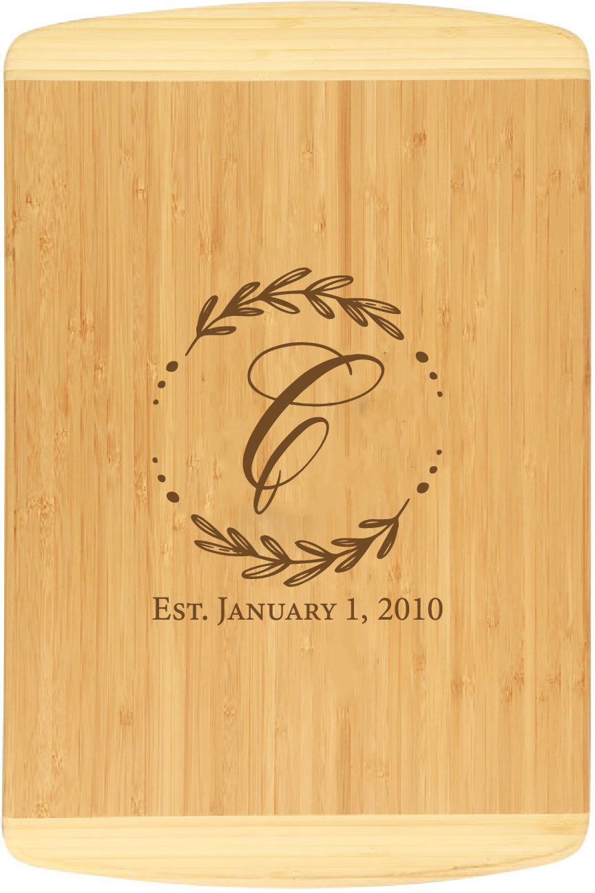 Bamboo 2-Tone Cutting Board Engraved 18" x 12"