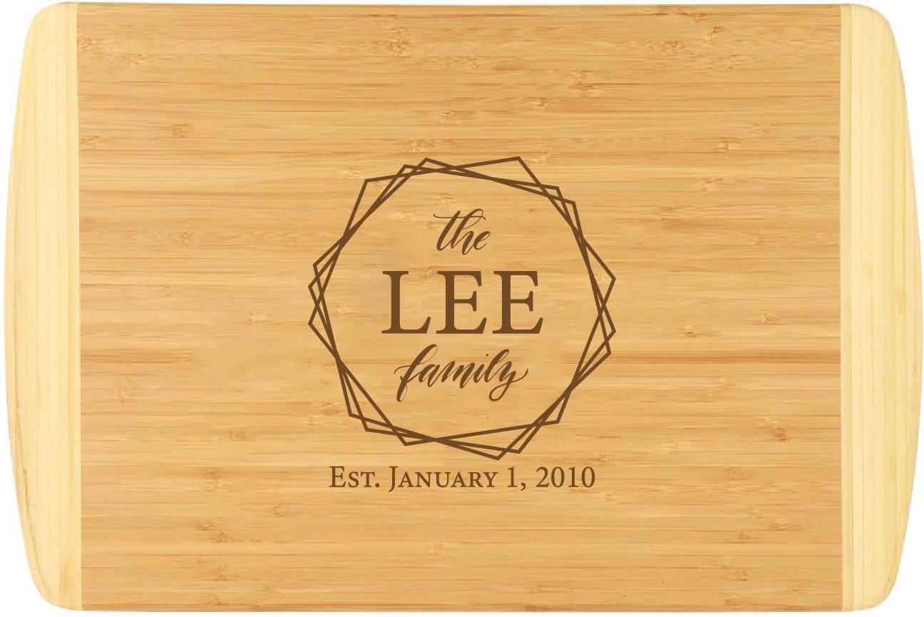 Bamboo 2-Tone Cutting Board Engraved 18" x 12"