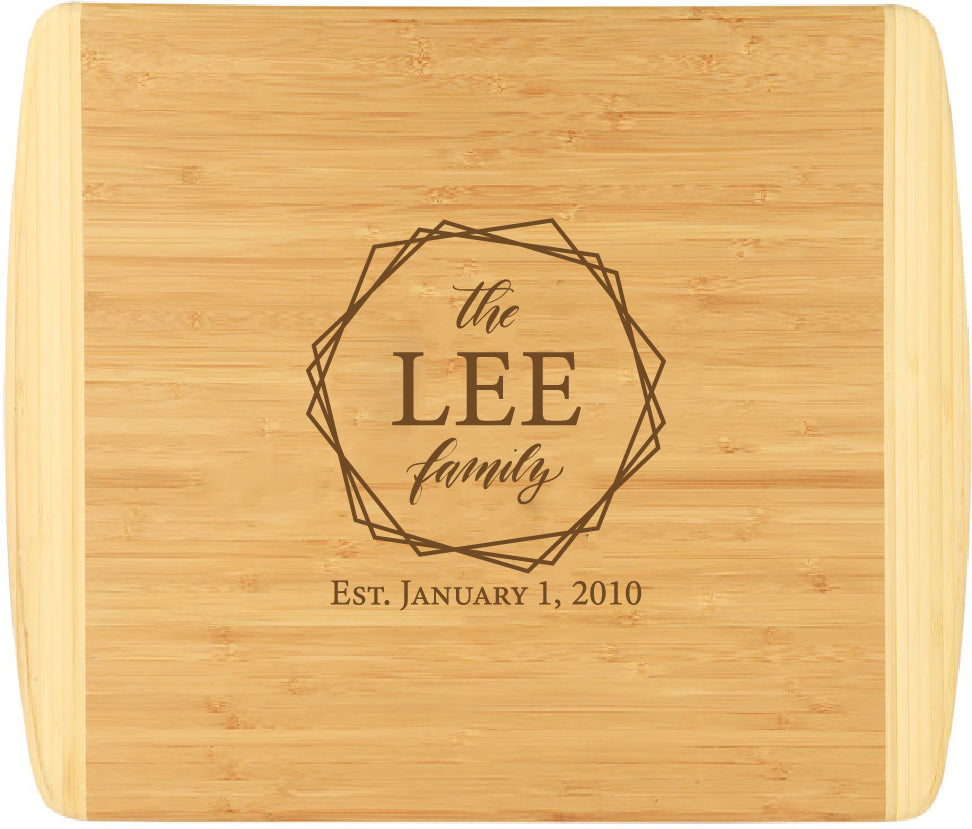 Bamboo 2-Tone Cutting Board Engraved 13-1/2" x 11-1/2"