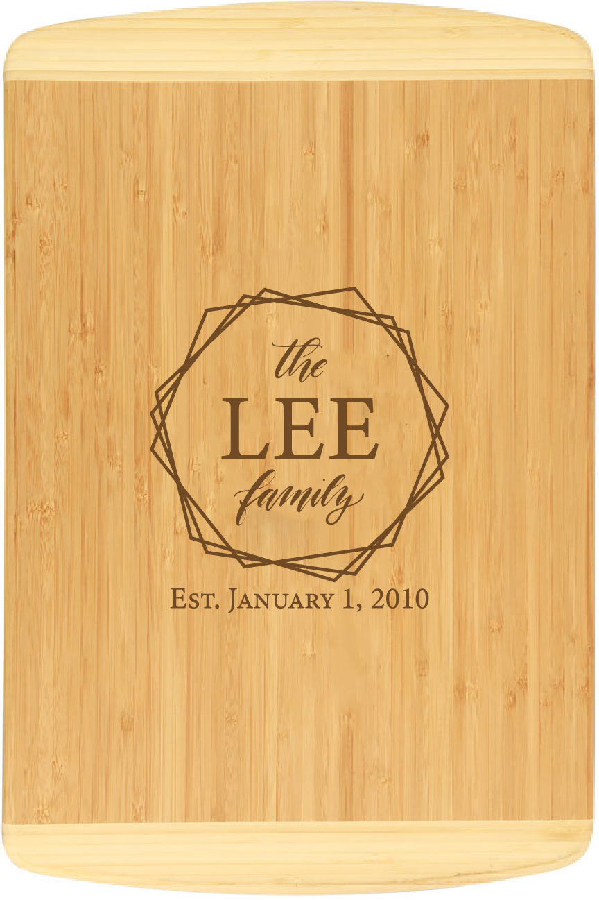 Bamboo 2-Tone Cutting Board Engraved 18" x 12"