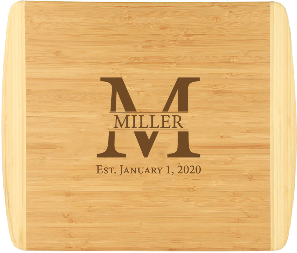 Bamboo 2-Tone Cutting Board Engraved 13-1/2" x 11-1/2"